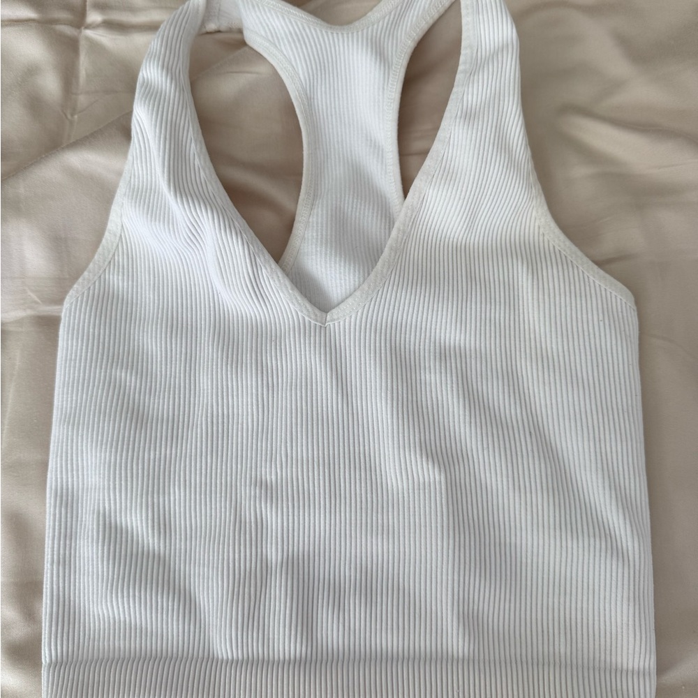 FP movement White Ribbed Cropped Tank Top